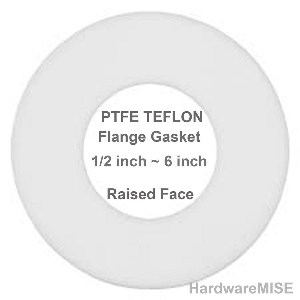 PTFE Gasket 3mm thick RF 1/2"6" Flange Gasket Ring Washer Raised Face Ring Face ANSI150 ANSI300